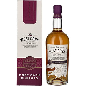 West Cork Single Malt Irish Whisky PORT CASK FINISHED 43% Vol. 0,7 لیتر در جعبه هدیه