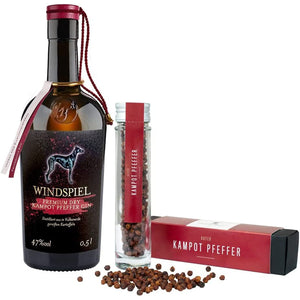 Windspiel Premium Dry KAMPOT PFEFFER Gin Batch No. 003 47٪ Vol. 0,5،XNUMX لیتر