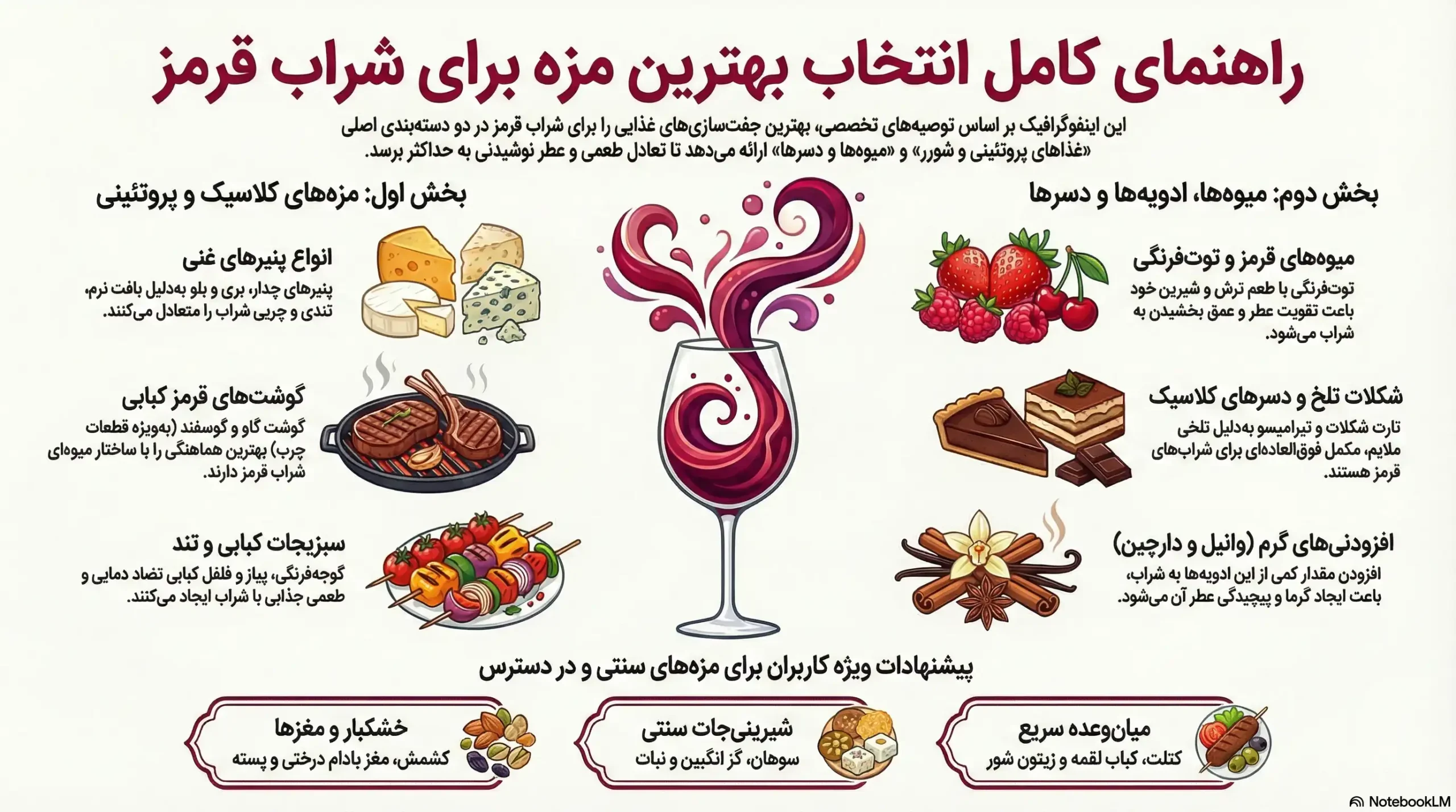 شراب قرمز را با چی بخوریم؟ [بهترین مزه شراب قرمز]