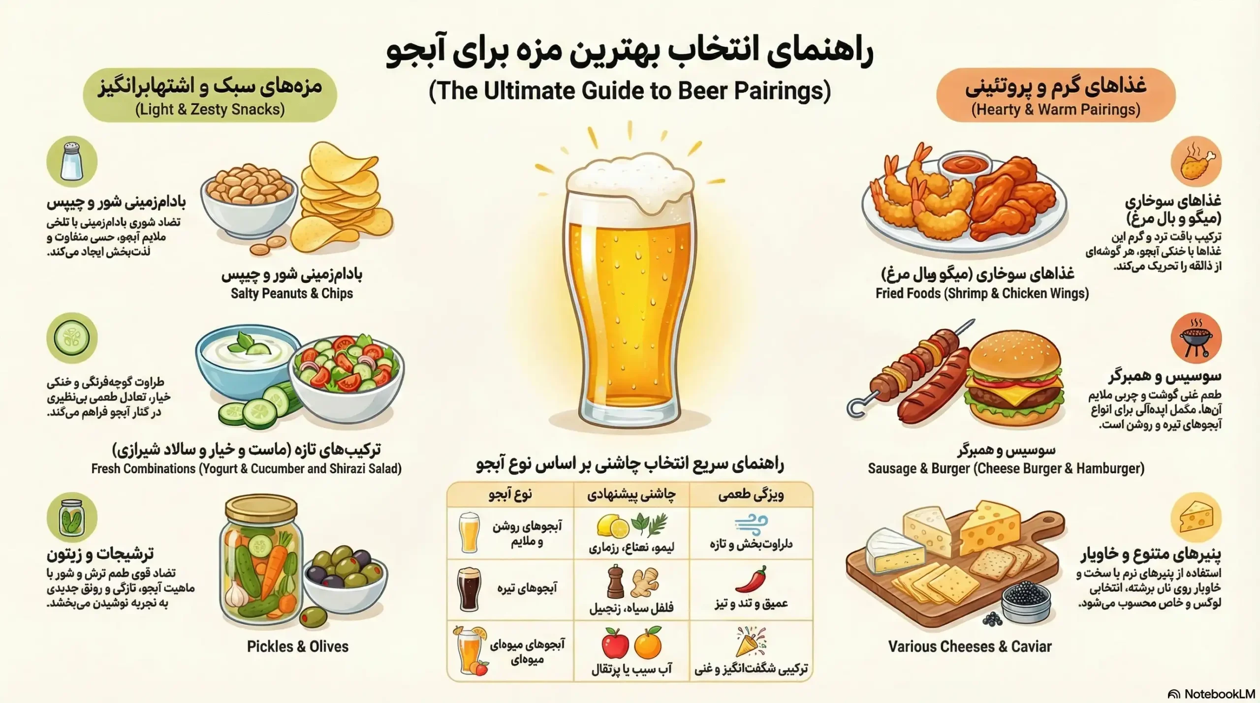 مزه آبجو چی بخوریم؟ (بهترین مزه‌های آبجو خورها!)